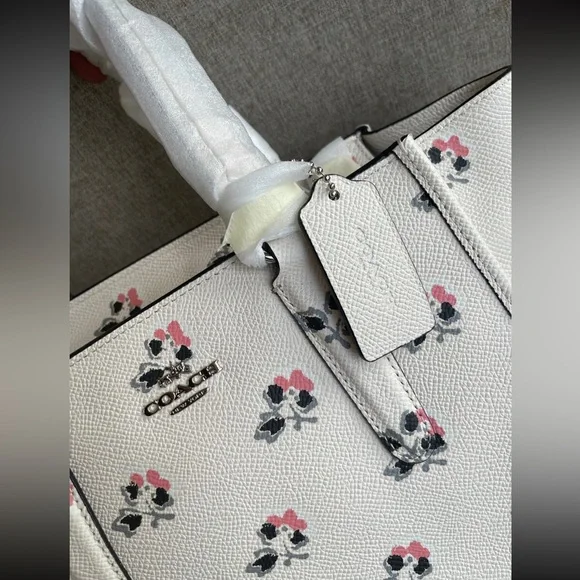NWT！COACH CROSBY MINI CARRYALL IN PRINTED CROSSGRAIN LEATHER (COACH F34774)